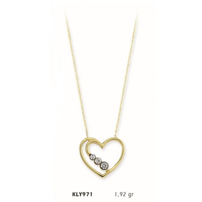 14 Ayar Altın Kalp Kolye KLY971