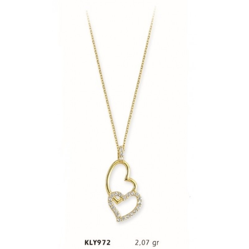 14 Ayar Altın Kalp Kolye KLY972