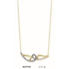 14 Ayar Altın Taşlı Kolye KLY978