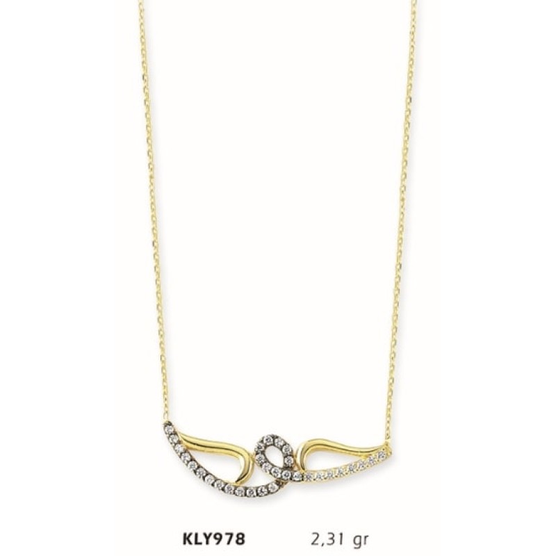 14 Ayar Altın Taşlı Kolye KLY978 14 Ayar Altın Taşlı Kolye KLY978