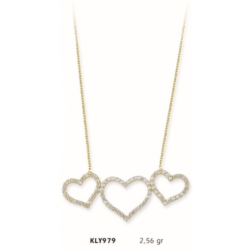 14 Ayar Altın Kalp Kolye KLY979 14 Ayar Altın Kalp Kolye KLY979