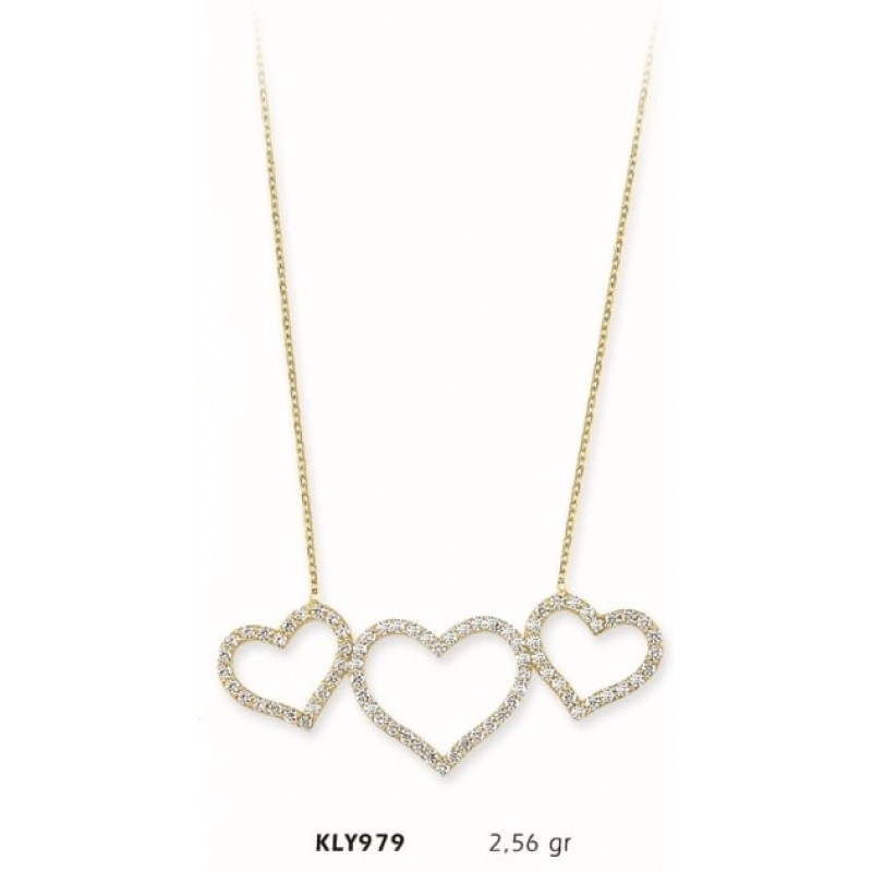 14 Ayar Altın Kalp Kolye KLY979