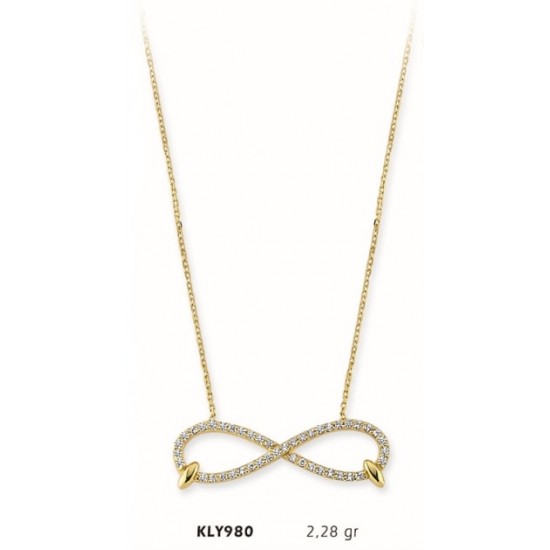 14 Ayar Altın Sonsuzluk Kolye KLY980