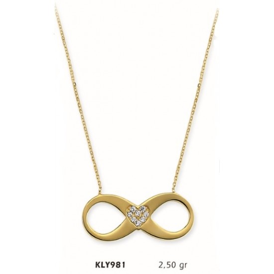 14 Ayar Altın Sonsuzluk Kolye KLY981