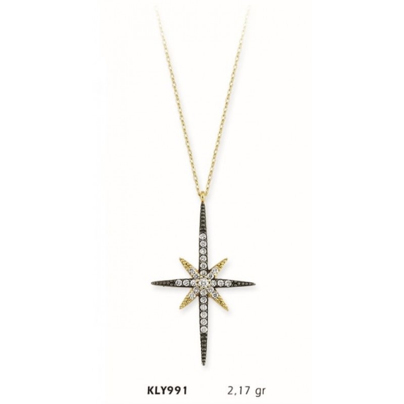 14 Ayar Altın Kuzey Yıldızı Kolye KLY991