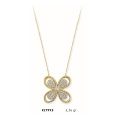14 Ayar Altın Kelebek Kolye KLY993