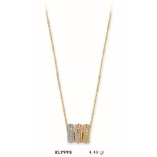 14 Ayar Altın Üç Renk Kolye KLY995