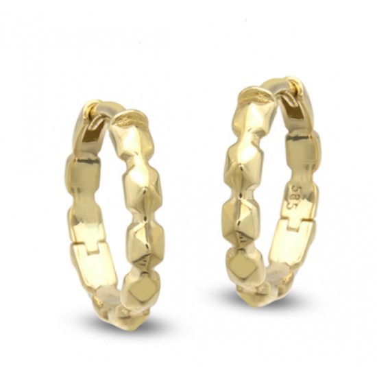 14 Ayar Altın Geometrik Küpe KP003