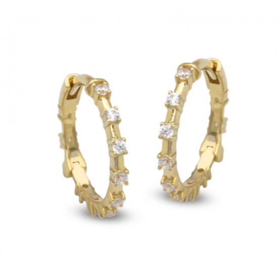 14 Ayar Altın Sıra Taşlı Küpe KP004