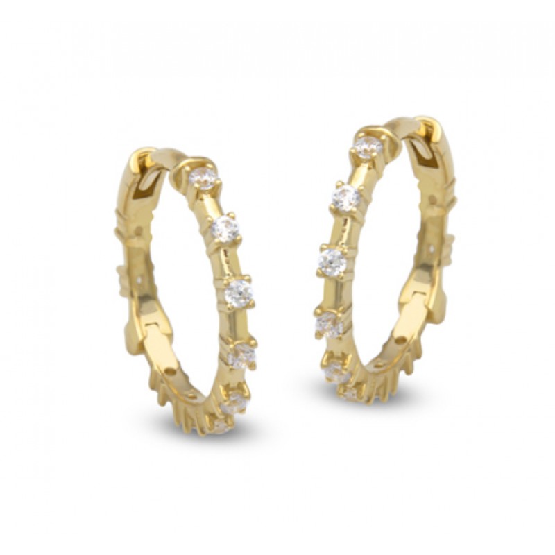 14 Ayar Altın Sıra Taşlı Küpe KP004