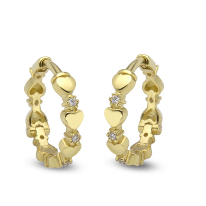 14 Ayar Altın Kalp Küpe KP011 14 Ayar Altın Kalp Küpe KP011