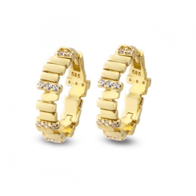 14 Ayar Altın Geometrik Küpe KP024