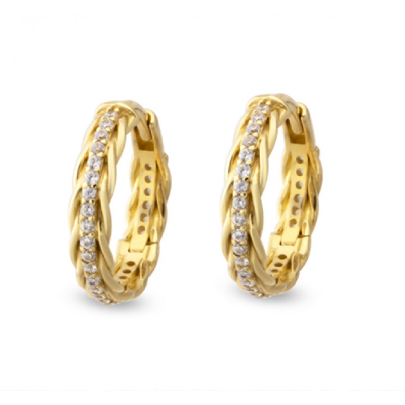 14 Ayar Altın Taşlı Küpe KP026