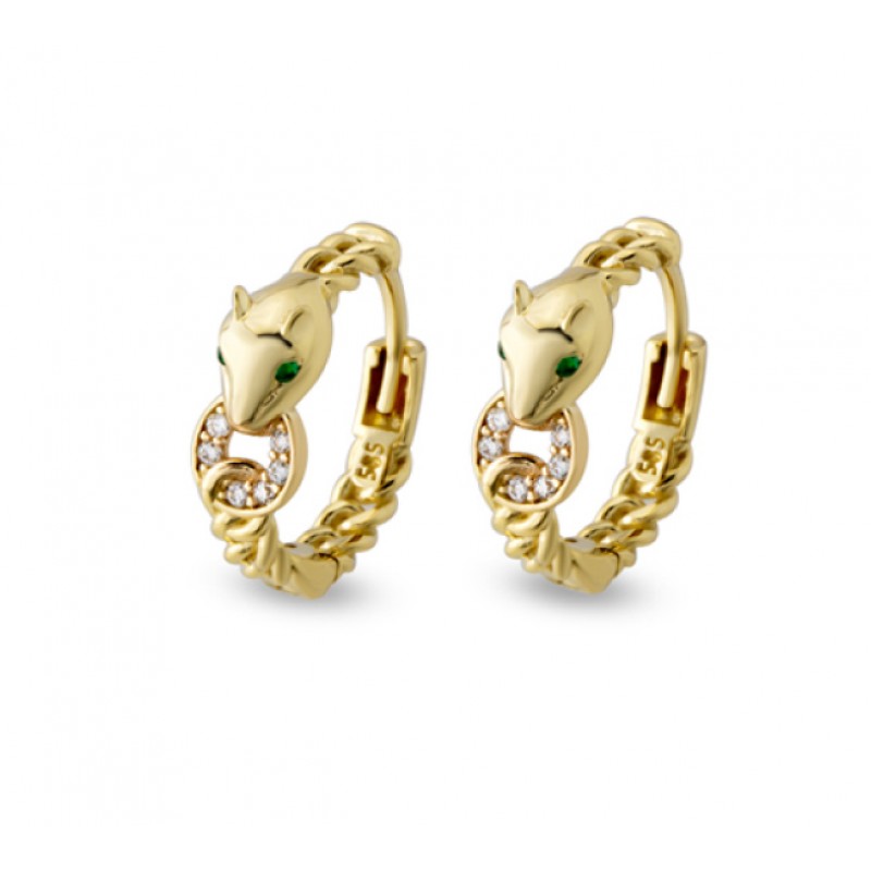 14 Ayar Altın Kaplan Küpe KP035