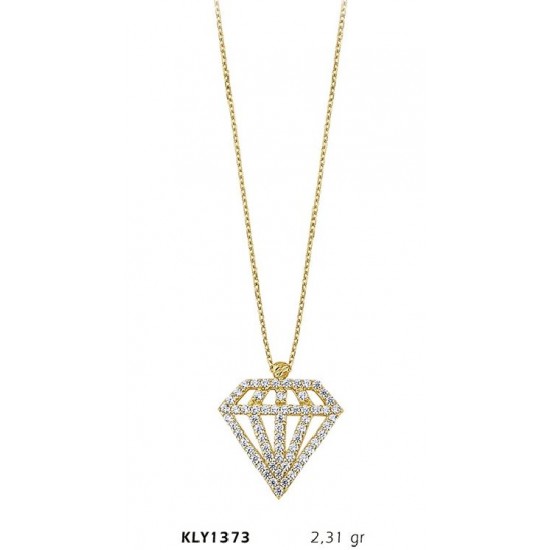 14 Ayar Altın Pırlanta Model Kolye KLY1373
