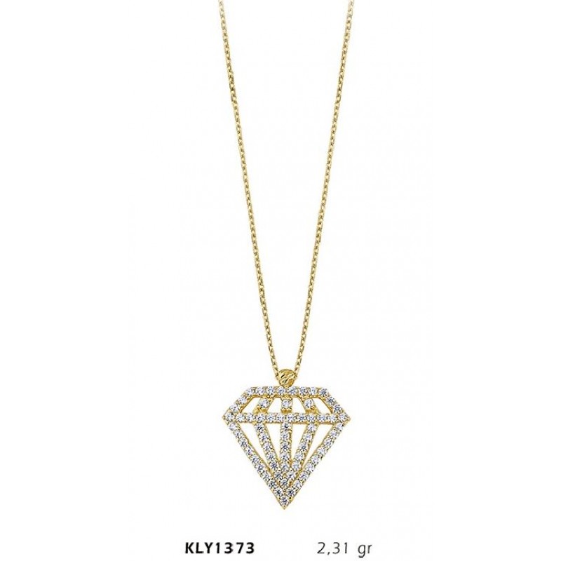 14 Ayar Altın Pırlanta Model Kolye KLY1373