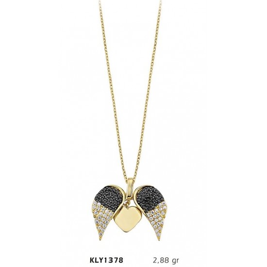 14 Ayar Altın Kanatlı Kolye KLY1378