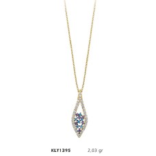 14 Ayar Altın Renli Taşlı Kolye KLY1395