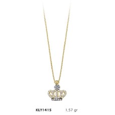 14 Ayar Altın Kral Tacı Kolye KLY1415