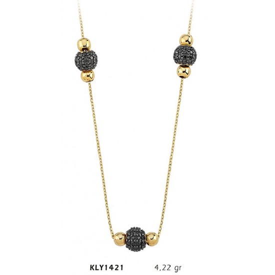 14 Ayar Altın Üç Top Kolye KLY1421