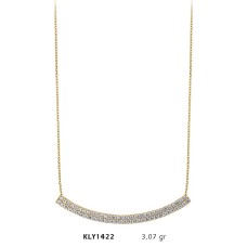 14 Ayar Altın Sıra Taşlı Kolye KLY1422
