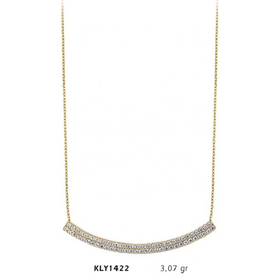 14 Ayar Altın Sıra Taşlı Kolye KLY1422