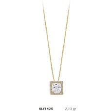 14 Ayar Altın Kare Kolye KLY1425