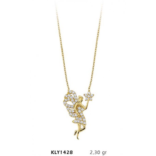 14 Ayar Altın Peri Kızı Kolye KLY1428