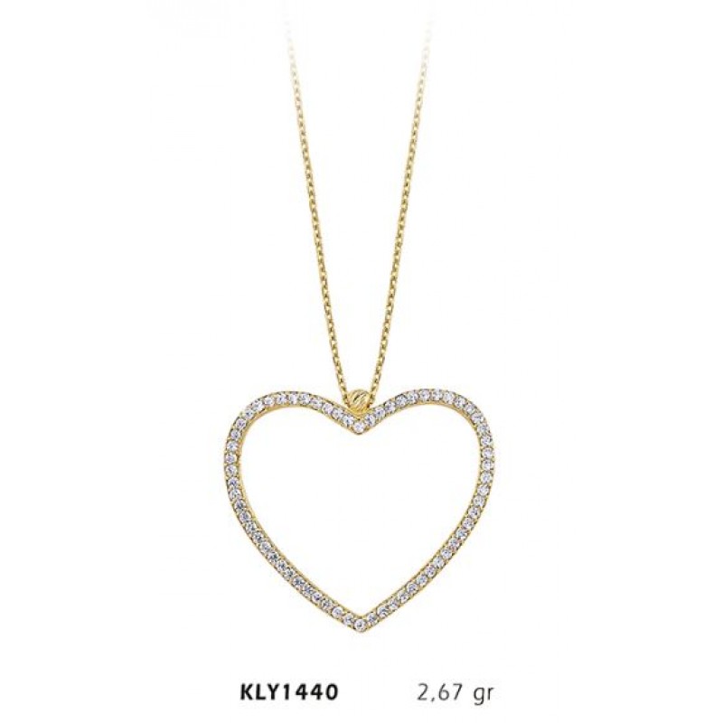 14 Ayar Altın Kalp Kolye KLY1440