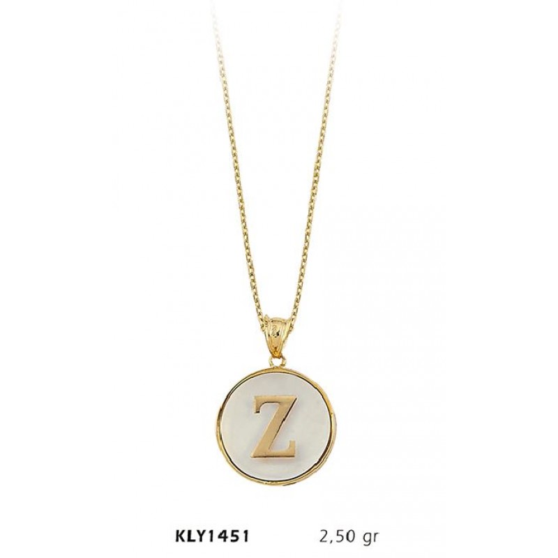14 Ayar Altın Z Harfi Kolye KLY1451