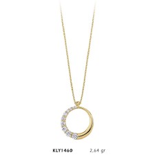 14 Ayar Altın Taşlı Halka Kolye KLY1460