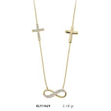14 Ayar Altın Haç Sonsuzluk Kolye KLY1469