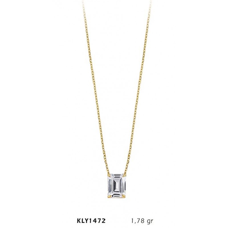 14 Ayar Altın Baget Kolye KLY1472