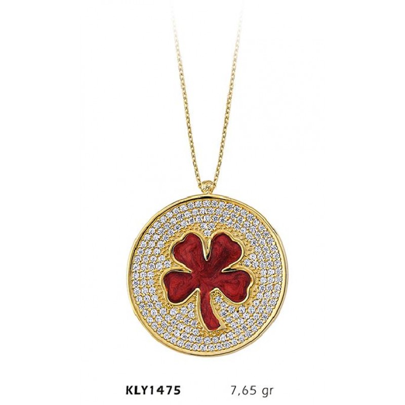 14 Ayar Altın Yonca Kolye KLY1475