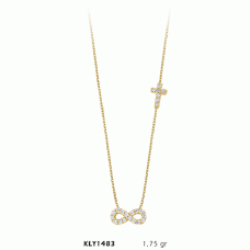 14 Ayar Altın Haç Sonsuzluk Kolye KLY1483