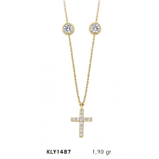 14 Ayar Altın Haç Kolye KLY1487