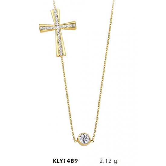 14 Ayar Altın Haç Kolye KLY1489