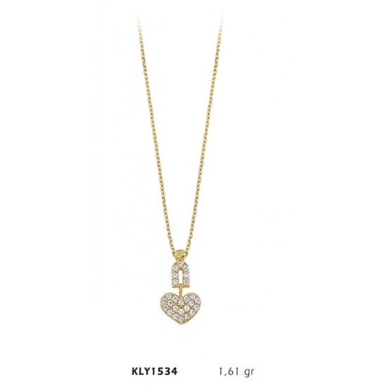 14 Ayar Altın Kalp Kolye KLY1534
