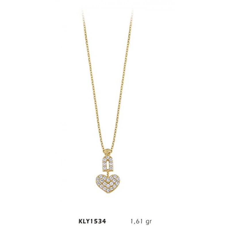 14 Ayar Altın Kalp Kolye KLY1534