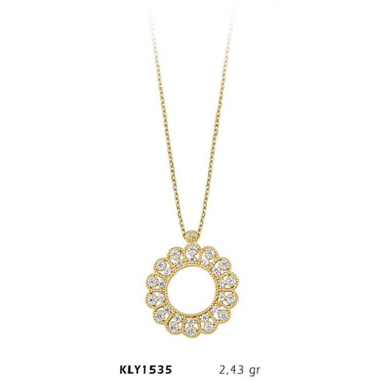 14 Ayar Altın Taşlı Fantezi Kolye KLY1535