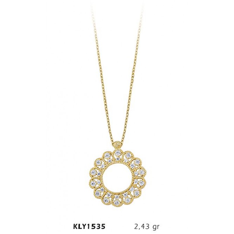 14 Ayar Altın Taşlı Fantezi Kolye KLY1535