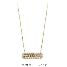 14 Ayar Altın Sıralı Top Kolye KLY1549