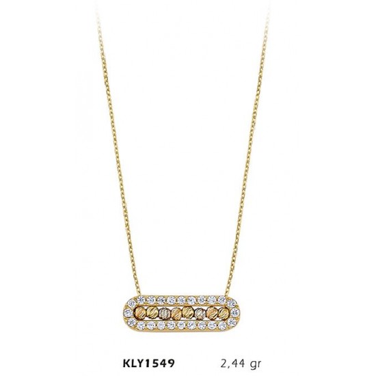 14 Ayar Altın Sıralı Top Kolye KLY1549