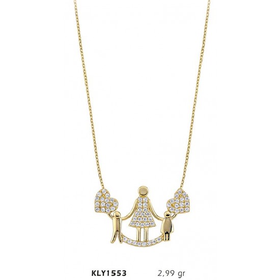 14 Ayar Altın Anne Çocuk Kolye KLY1553