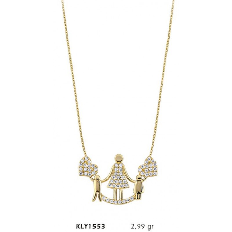 14 Ayar Altın Anne Çocuk Kolye KLY1553