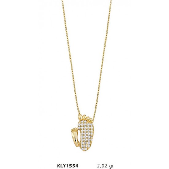 14 Ayar Altın Bebek Ayağı Kolye KLY1554