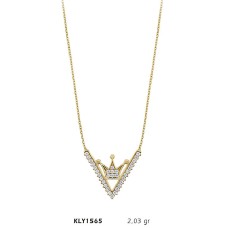 14 Ayar Altın Kral Tacı Kolye KLY1565