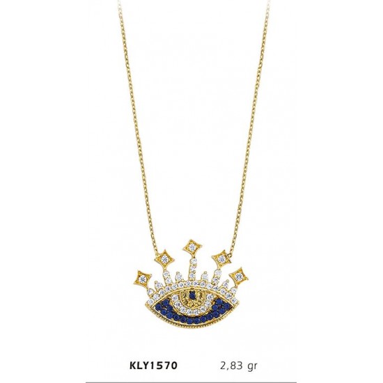 14 Ayar Altın Göz Kolye KLY1570