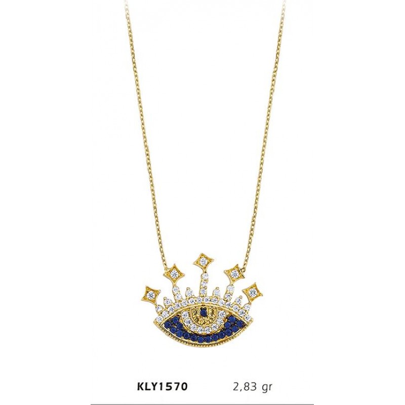 14 Ayar Altın Göz Kolye KLY1570