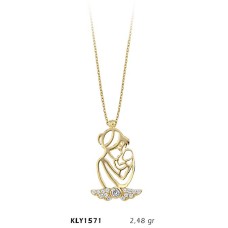 14 Ayar Altın Anne Bebek Kolye KLY1571